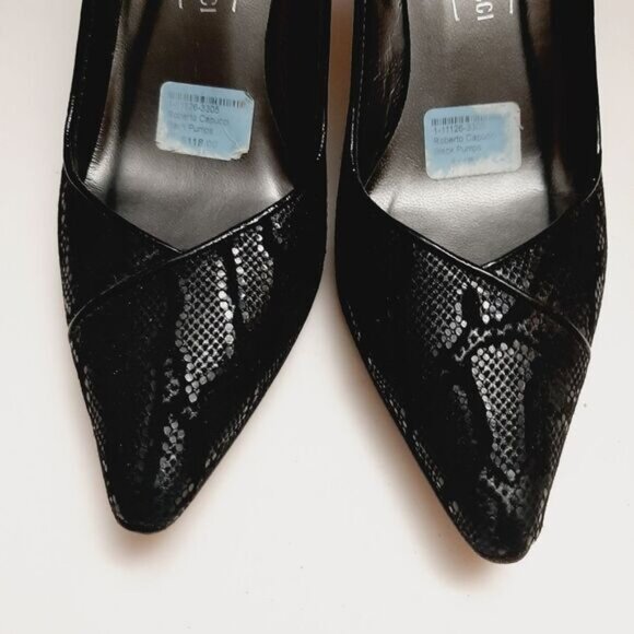 ROBERTO CAPUCCI | Italy Snake Pattern Genuine Suede Leather Stiletto Heels 7 B - Picture 6 of 16